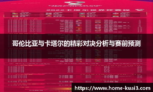 哥伦比亚与卡塔尔的精彩对决分析与赛前预测